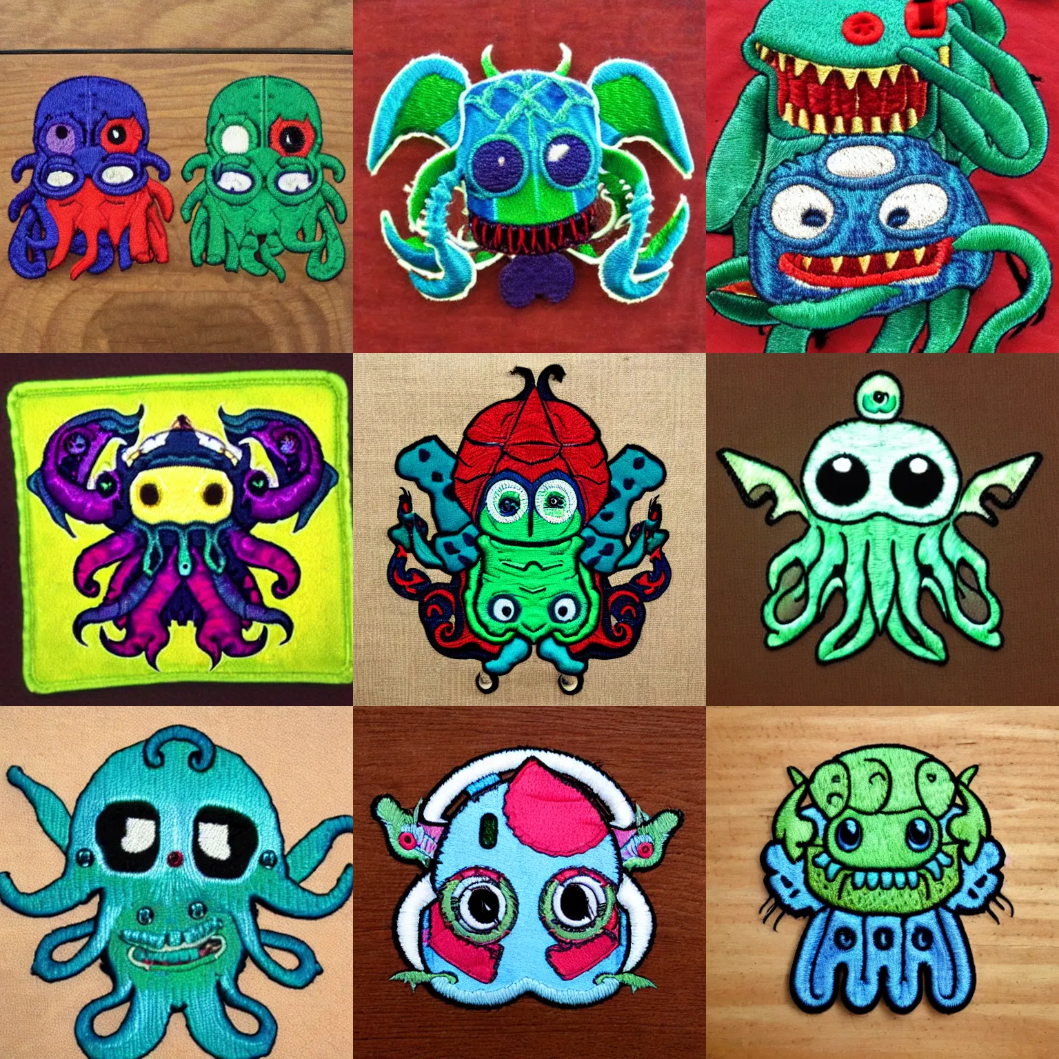 Prompt: stitch patch cthulhu