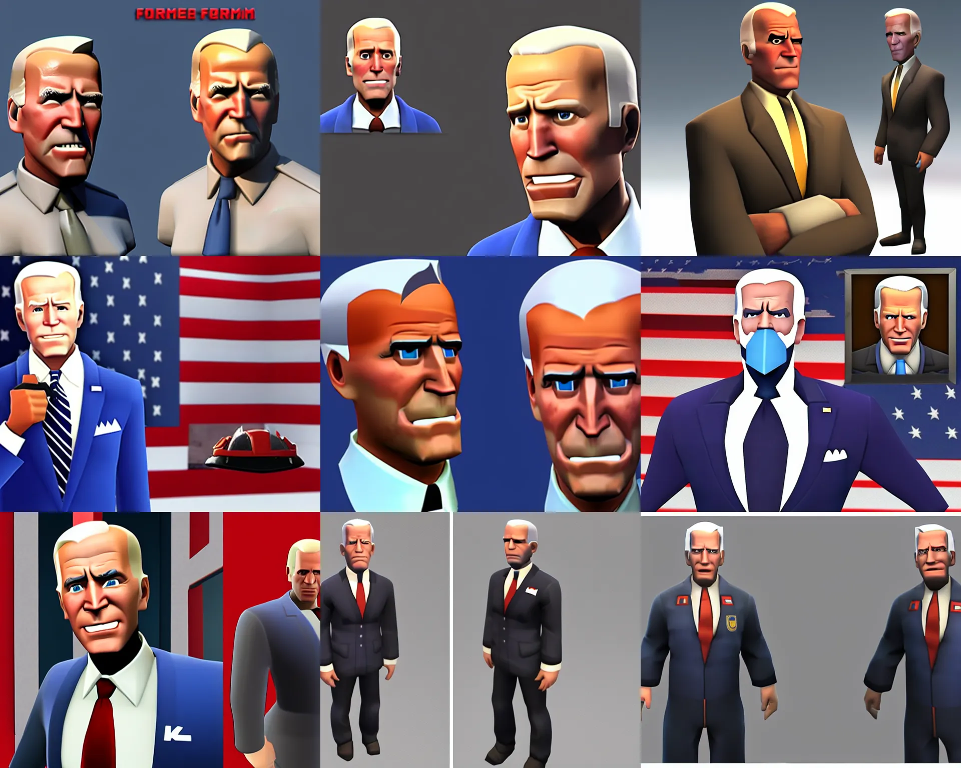 Prompt: team fortress 2 joe biden model