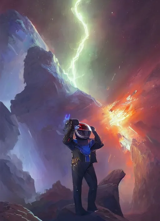 Prompt: elon musk as a electric space mage by vladimir volegov and alexander averin and peder mørk mønsted and ross tran and raphael lacoste