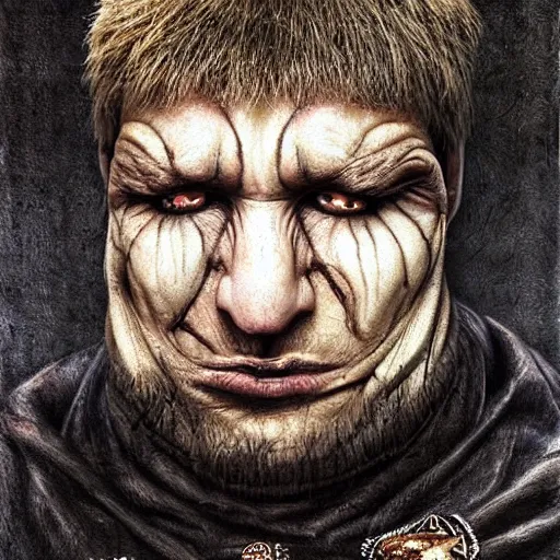 Prompt: bodyhorror portrait of ramzan kadyrov degraded abomination, photo - realistic, color image, 2 k, highly detailed, by h. r. giger
