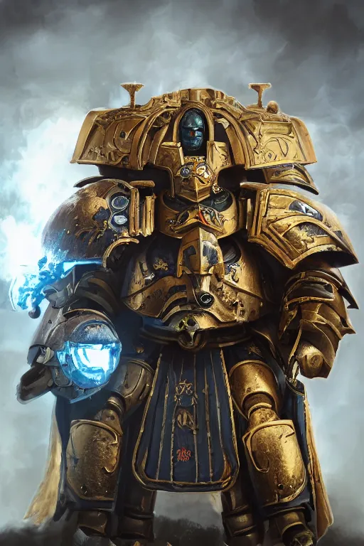 Image similar to armor portrait heros warhammer 4 0 k horus heresy fanart - the primarchs emperor by johannes helgeson animated with vfx concept artist & illustrator global illumination ray tracing hdr fanart arstation zbrush central hardmesh 8 k octane renderer comics stylized