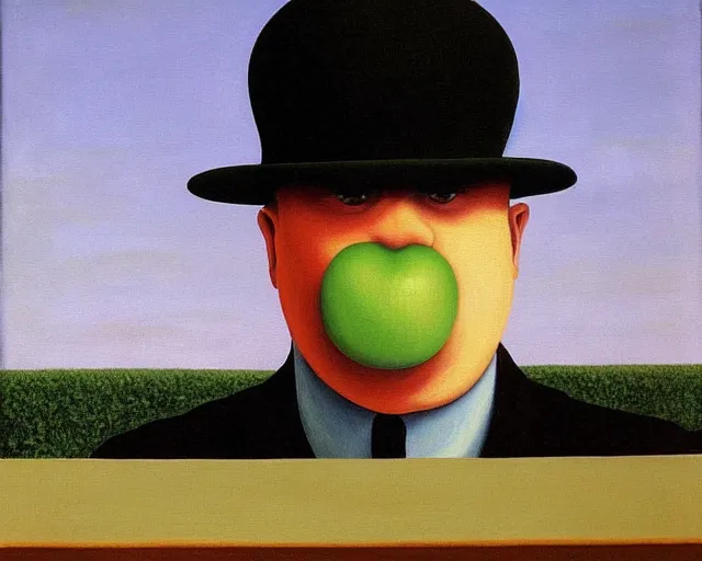 Image similar to a painting by magritte