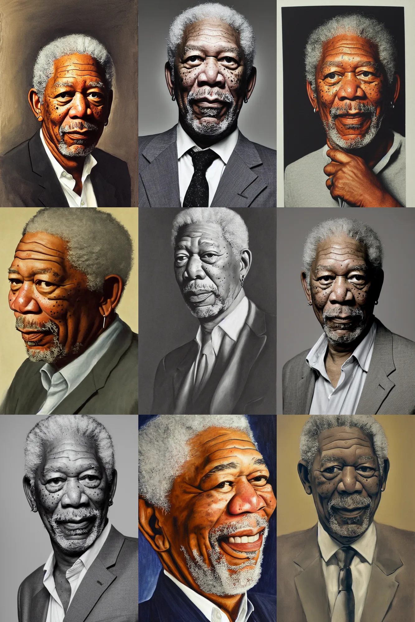 Prompt: Morgan Freeman, portrait by George Peter Alexander Healy