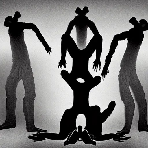 Image similar to human centipede, horror, dark