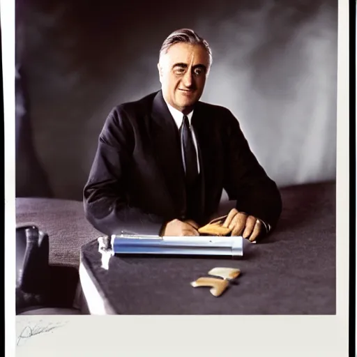 Image similar to Portrait photography of Franklin Roosevelt as a star trek: the next generation officer