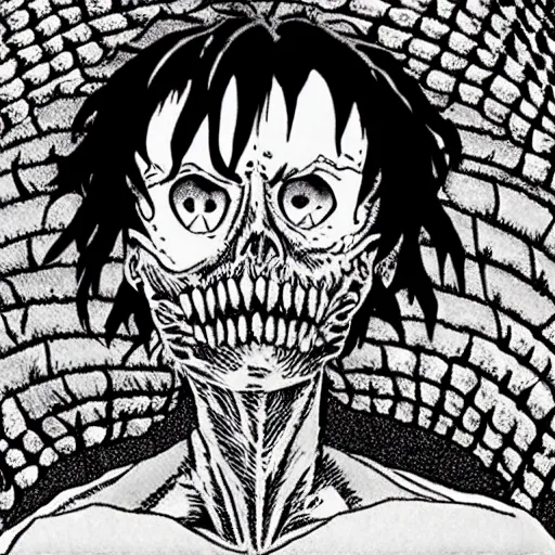Image similar to death incarnated as a person, junji ito style