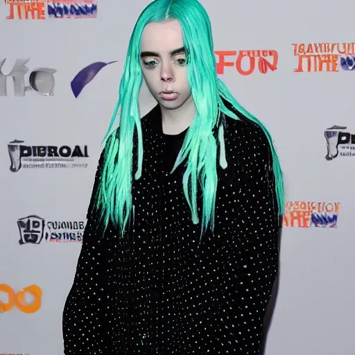 Prompt: billie eilish having Trypophobia on her face, face full of holes