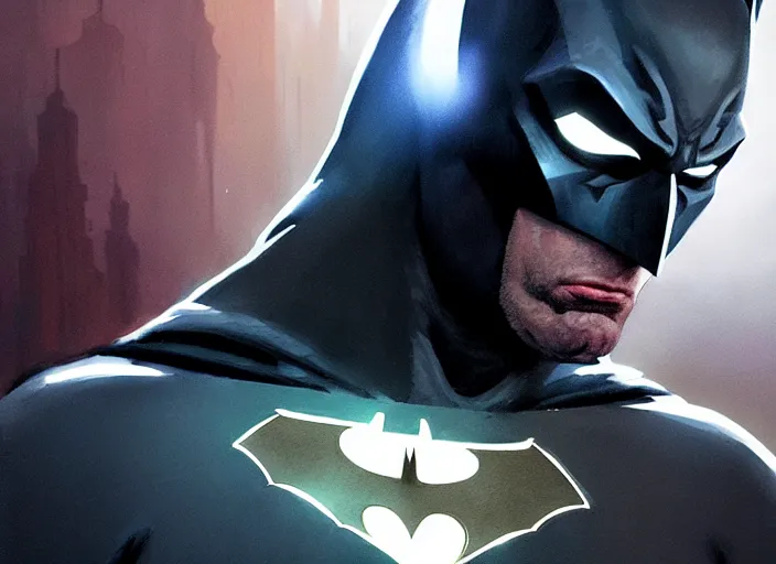 Image similar to highly detailed portrait of kevin conroy as batman, stephen bliss, unreal engine, art by greg rutkowski, loish, rhads, ferdinand knab, makoto shinkai and lois van baarle, ilya kuvshinov, rossdraws, tom bagshaw, global illumination, radiant light, detailed and intricate environment