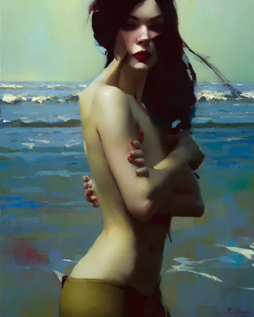 Image similar to silent echo, ( impressionistic oil painting by malcom liepke ), alexi zaitsev, craig mullins, melinda matyas, tooth wu, wlop, denis sarazhin, bold brushstrokes, highly detailed, award winning, textured, masterpiece