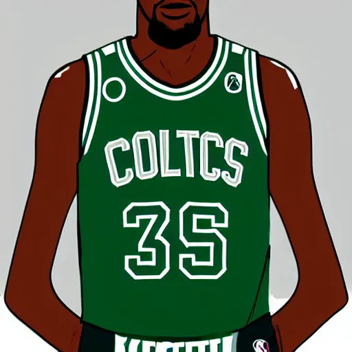 Image similar to Kevin Durant in a Celtics Uniform, 1986, Digital Art