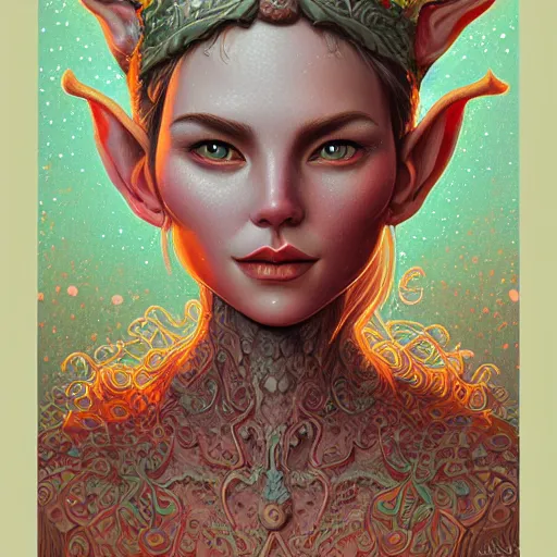 Prompt: Snow Elf By Casey Weldon and Martine Johana, rich colors, intricate, elegant, highly detailed, centered, digital painting, artstation, concept art, smooth, sharp focus, HDR, illustration