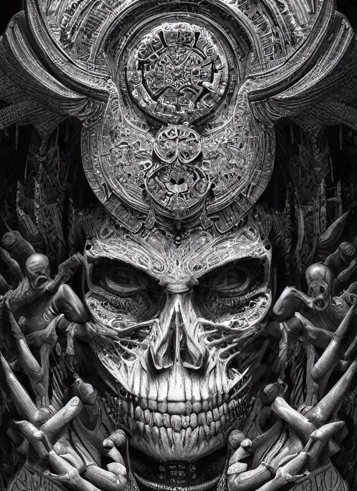 Image similar to digital _ painting _ of _ cizin mayan god of death _ by _ filipe _ pagliuso _ and _ justin _ gerard _ symmetric _ fantasy _ highly _ detailed _ realistic _ intricate _ port