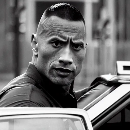 Prompt: Dwayne Johnson as taxi driver