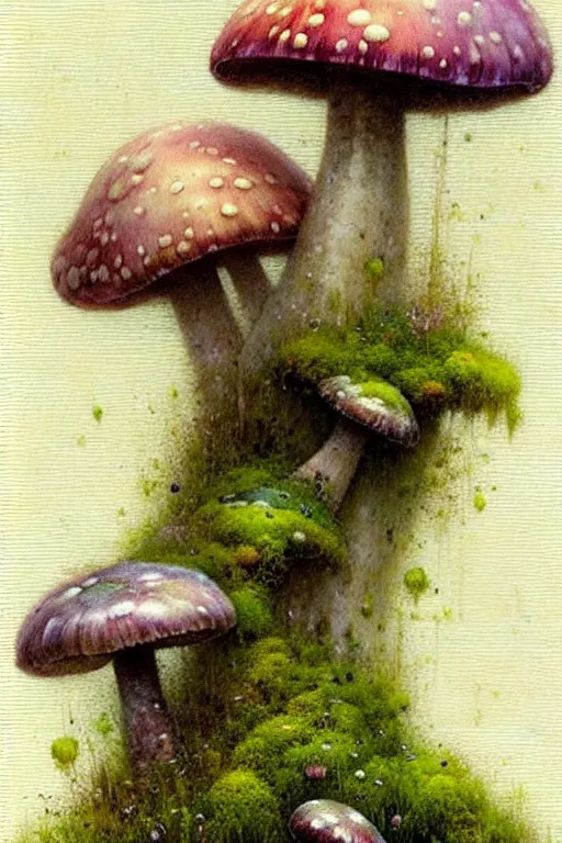 Image similar to soft texture muted saturation!!!!!!!!!!! ( ( ( ( painterly giant flowers, giant mushrooms, moss granular dripping running. ) ) ) ) ) by jean baptiste monge!!!!!!!!!!!!!!!!!!!!!!!!!!!!!!