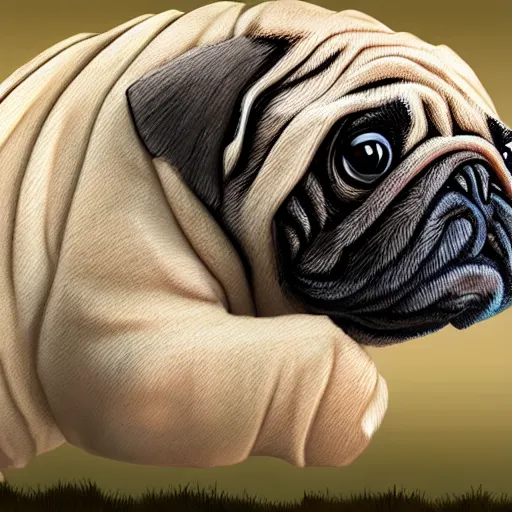 Image similar to A tardigrade with the eyes and mouth of a pug, national geographic-file-photograph, paywall-content, premium-award-winning, trending on artstation