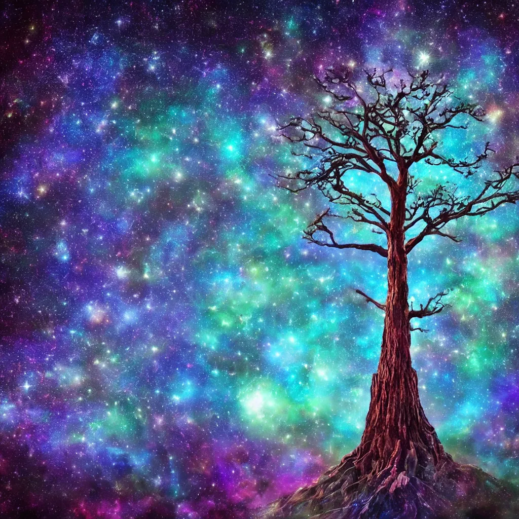 Image similar to magical trees of life in the galaxy 🌌