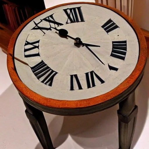 Image similar to a table made out of a clock,