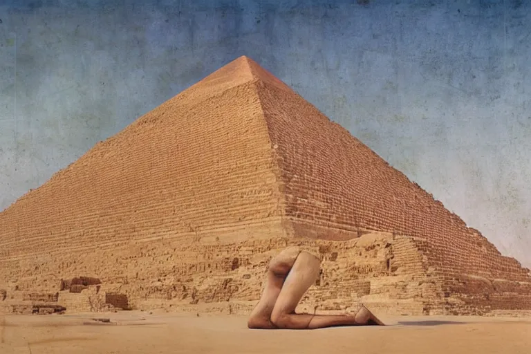 Prompt: egyptian pyramid by dino valls, nicola samuri, conrad roset, m. k. kaluta, martine johanna, rule of thirds, beautiful, refined
