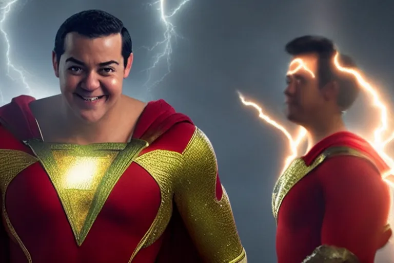 Image similar to david f. sandberg as shazam from shazam ( 2 0 1 9 ), cinematography