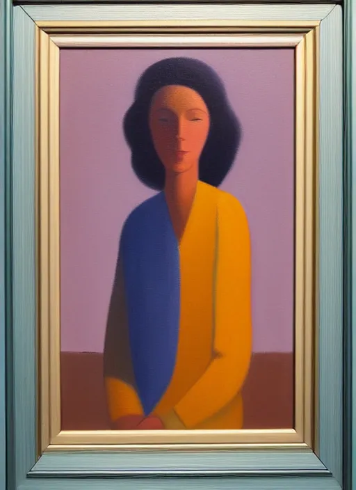 Prompt: an oil painting portrait of a woman outside by agnes lawrence pelton, balanced and aesthetically pleasing natural colors