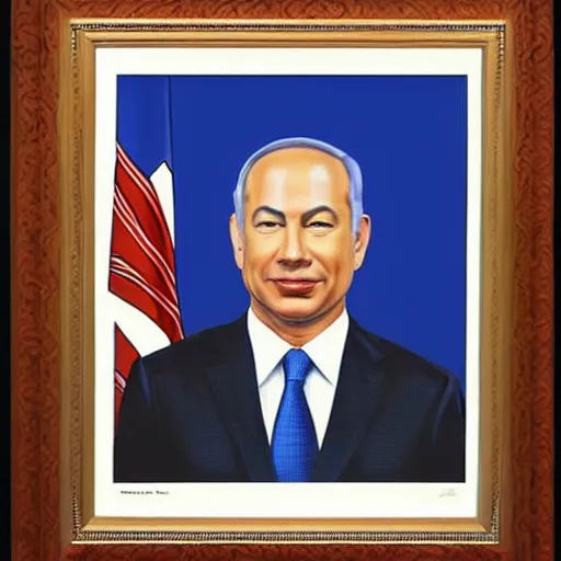Prompt: portrait of binyamin netanyahu by alex grey, high deatil