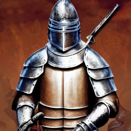 Image similar to photo of a knight called keyboard warrior