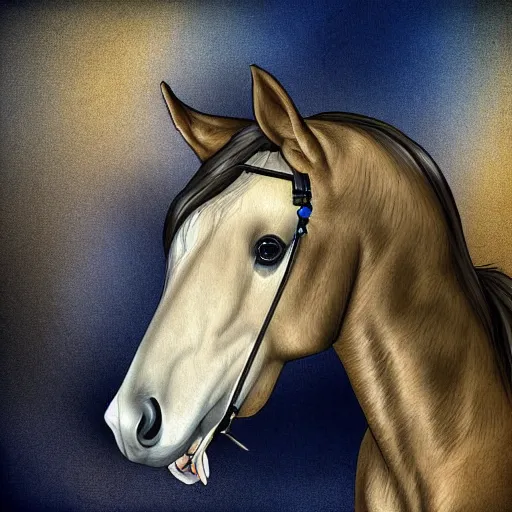 Image similar to a horse detective, digital art