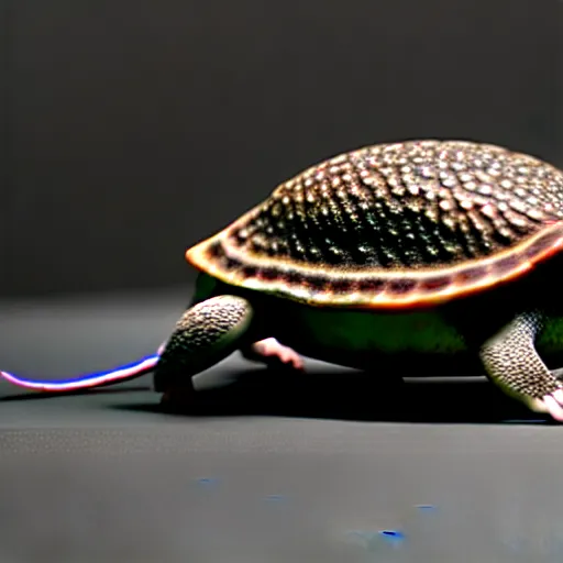 Image similar to , mouse turtle hybrid, ultra realistic, intricate details, highly detailed, photorealistic, octane render, 8 k, unreal engine.