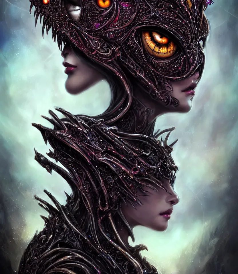 Image similar to close up portrait on the enchanting femenine queen of the zerg, hyper attractive, seductive, very complex, hyper-maximalist, overdetailed, legendary cinematic, darkfantasy, archetype with timeless beauty breathtaking eyes, her spider like legs spread evenly around her framing the image, collossal alien ship in the sky behind her, highly intricate, digital art, very elegant, HDR 8K, biblical art, realism, incomprehensible yet perspicious detail, unbeatable quality, silent hill aesthetic, photorealistic, lifelike, DSLR 8k, unbeatable coherency, Omnious intricate, octane render, created Nixeu & z--ed from deviantart