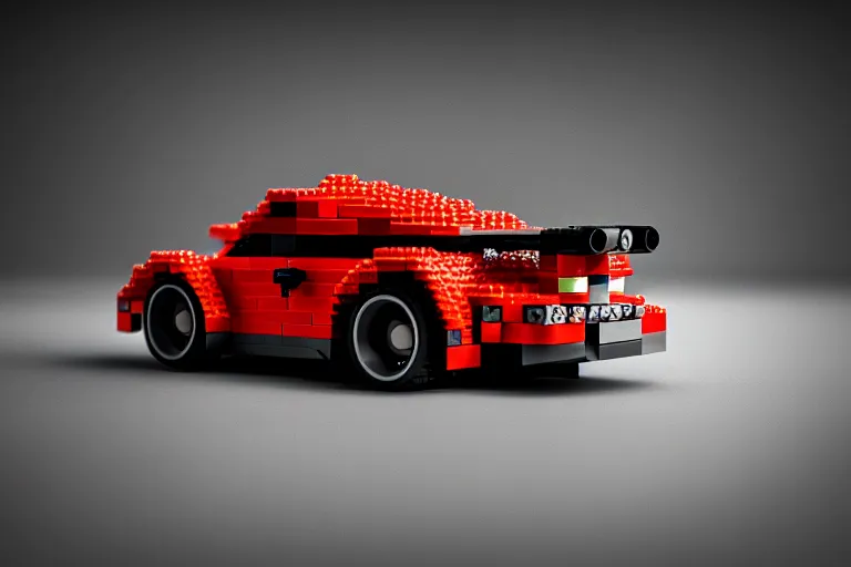 Image similar to Porsche made out of Lego, octane render, studio light, 35mm,