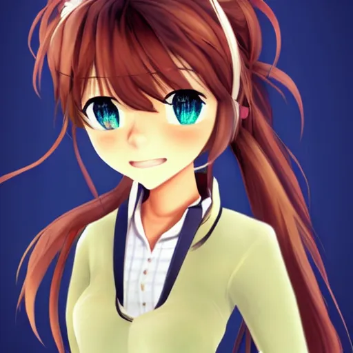 Image similar to DDLC, Monika