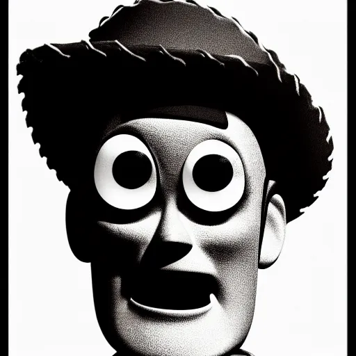 Prompt: toy story character possessed by exorcist demon, dark, film grain, style of william friedkin