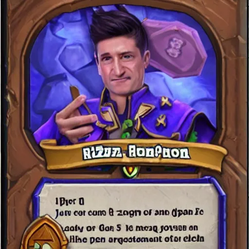 Image similar to Zelenski on Hearthstone card