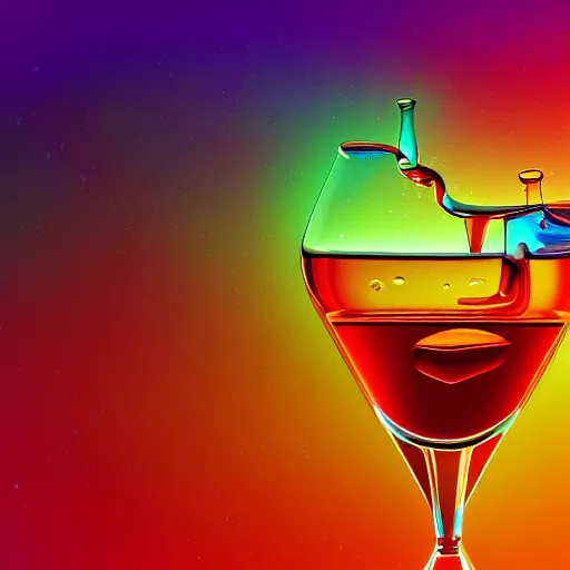 Image similar to alcohol under the microscope, Bright colors, hyperrealism, no blur, 4k resolution, ultra detailed, style of Anton Fadeev, Ivan Shishkin, John Berkey