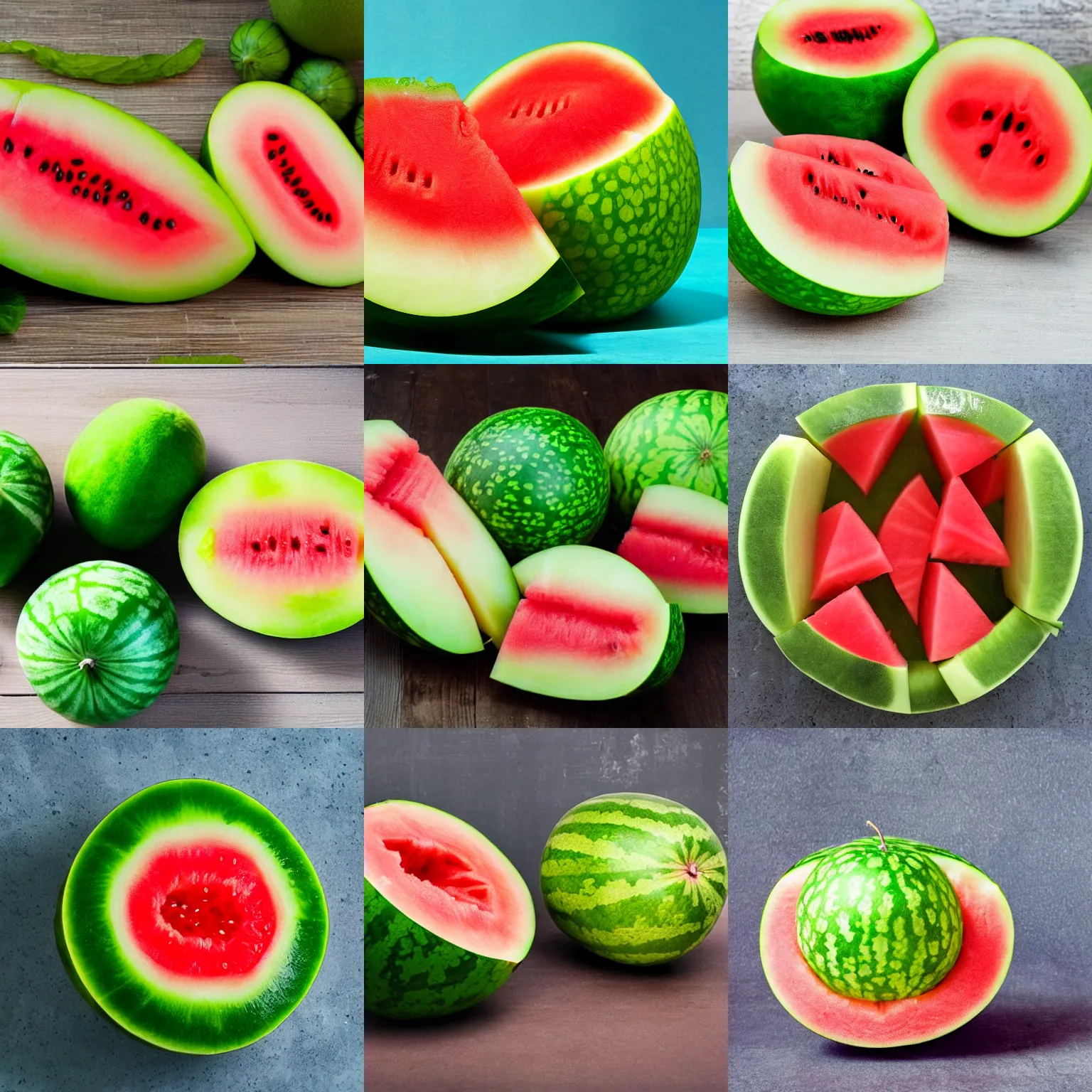 Prompt: a honeydew, melon, mixed with a watermelon