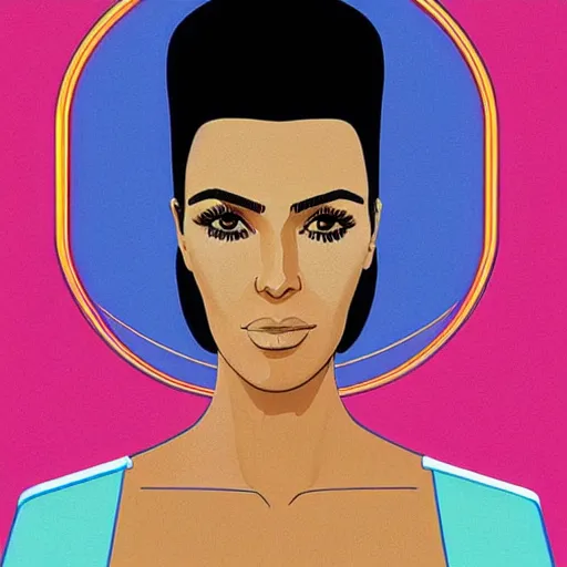 Image similar to “ kim kardashian retro minimalist portrait by jean giraud, moebius starwatcher comic, 8 k ”