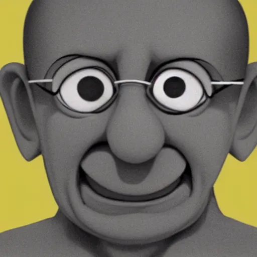 Prompt: gandhi's face on spongebob's body from spongebob square pants cartoon, in the style of spongebob, inspired by spongebob, detailed spongebob body,