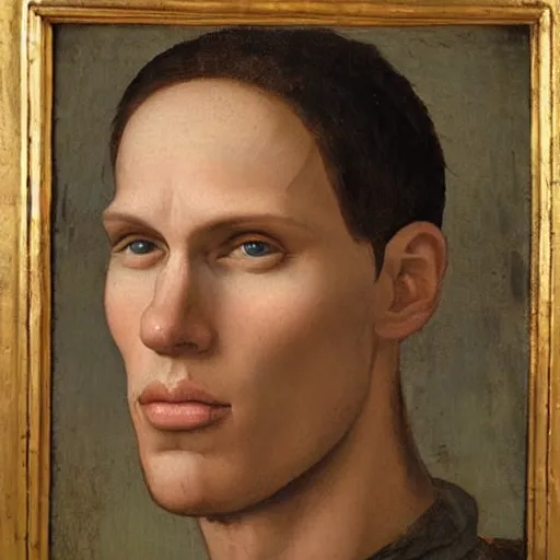 Image similar to A 14th century italian renaissance oil painting of Jerma985, portrait of Jerma985, grainy, realistic, very realistic, hyperrealistic, highly detailed, very detailed, extremely detailed, very neat, very epic, very cool, detailed, trending on artstation