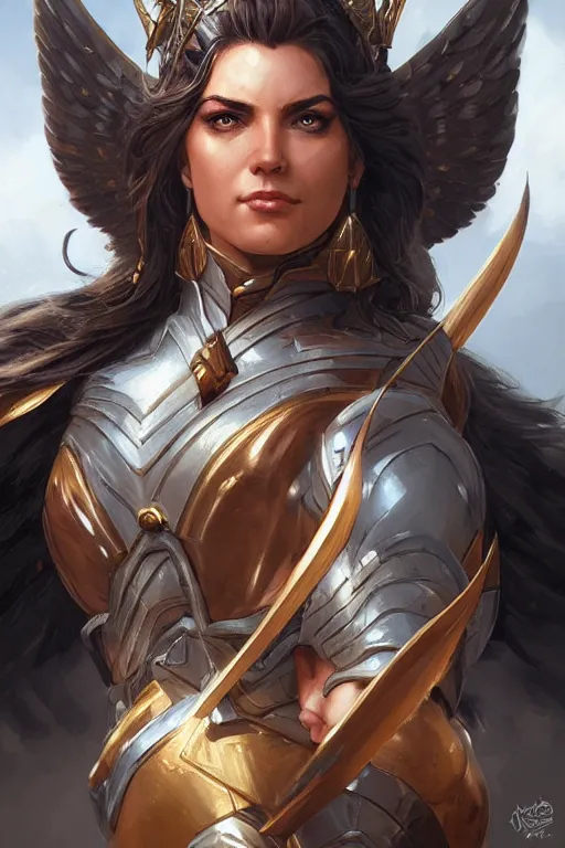 Image similar to amazon valkyrie athena, d & d, fantasy, portrait, highly detailed, headshot, digital painting, trending on artstation, concept art, sharp focus, illustration, art by artgerm and greg rutkowski and magali villeneuve