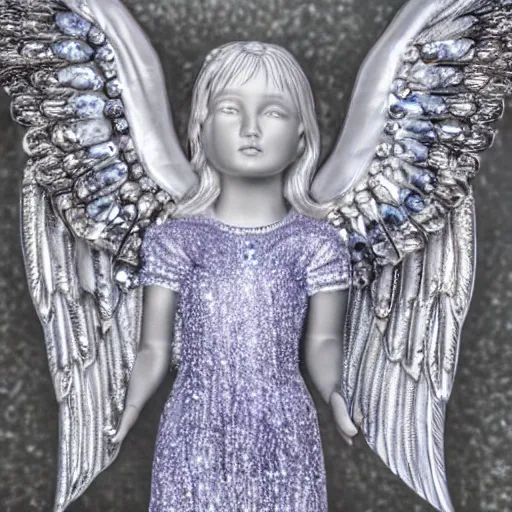 Prompt: beautiful angel with crystal wings, highly detailed, 4k, HDR, award-winning photo