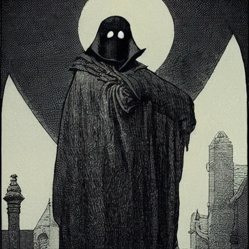 Prompt: plague doctor by franklin booth