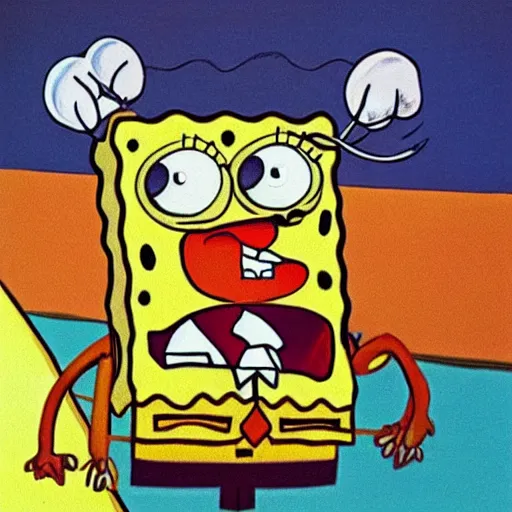 Image similar to spongebob painted by salvador dali
