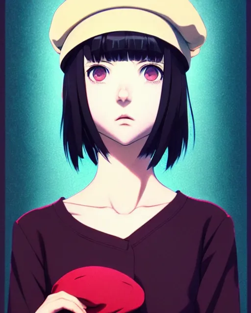 Image similar to girl with a beret | | very very anime!!!, fine - face, audrey plaza, realistic shaded perfect face, fine details. anime. realistic shaded lighting poster by ilya kuvshinov katsuhiro otomo ghost - in - the - shell, magali villeneuve, artgerm, jeremy lipkin and michael garmash and rob rey