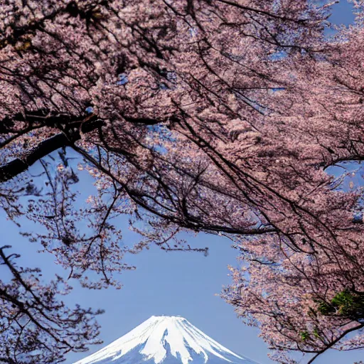 Image similar to a photo of mt fuji taken from the bottom of the mountain, wide angle lens, cinematic,