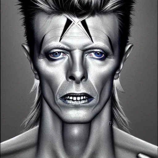 Prompt: digital painting of david bowie by filipe pagliuso and justin gerard, symmetric, fantasy, highly, detailed, realistic, intricate