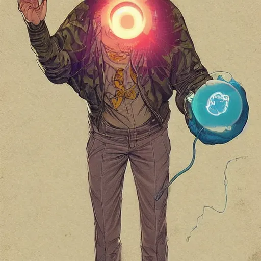 Image similar to a powerful psychic man emitting psychic power, psychic, psychic powers, detailed, highly detailed, hyper detailed, aesthetic!, trending on artstation, artstation, trending on tumblr, by jamie hewlett, by geof darrow, by artgerm, by loish, fantasy, fantasy aesthetic,