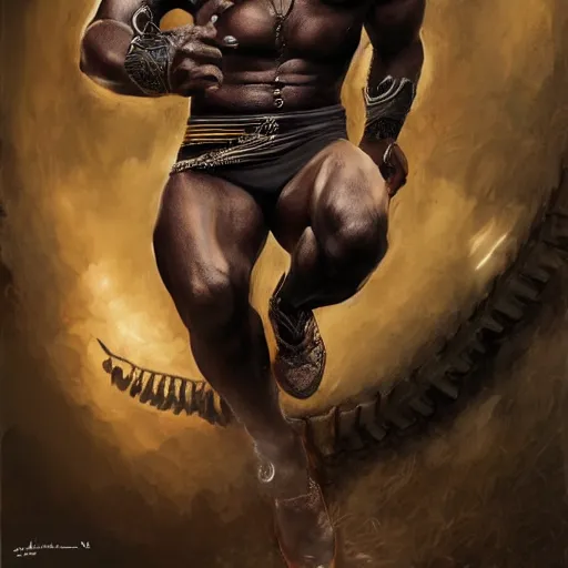 Prompt: 2 pac as black panther, tattoos, full length wide shot. aspect ratio 9 : 1 6. digital painting, extremely detailed, 4 k, intricate, brush strokes, mark arian, artgerm, bastien lecouffe - deharme