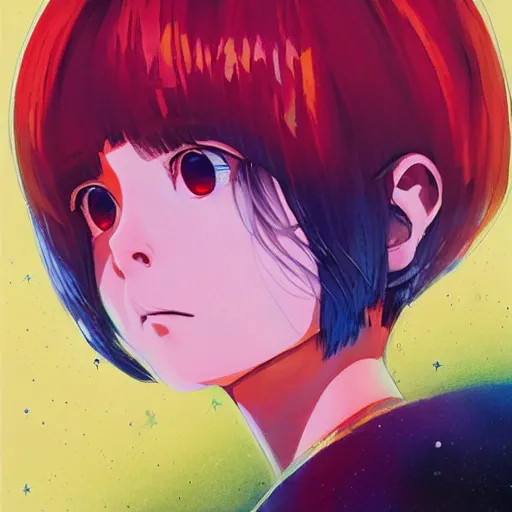 Image similar to A cosmic girl with big and cute eyes, holding the earth || VERY ANIME, fine-face, realistic shaded perfect face, fine details. Anime. realistic shaded lighting poster by Ilya Kuvshinov katsuhiro otomo ghost-in-the-shell, magali villeneuve, artgerm, Jeremy Lipkin and Michael Garmash, Rob Rey and Kentarõ Miura style, trending on art station