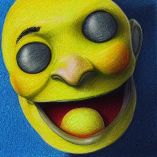 Image similar to trollface lemon, colored pencil sketch, 8 k