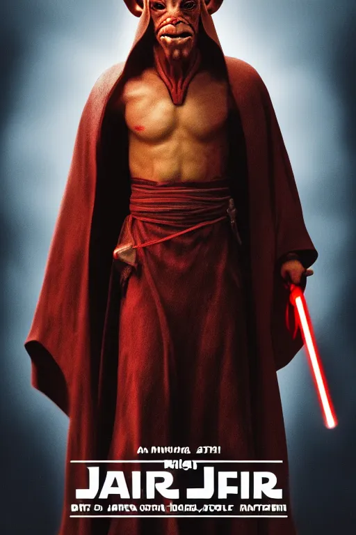 Prompt: a movie poster of jar jar binks as a sith lord, 8 k